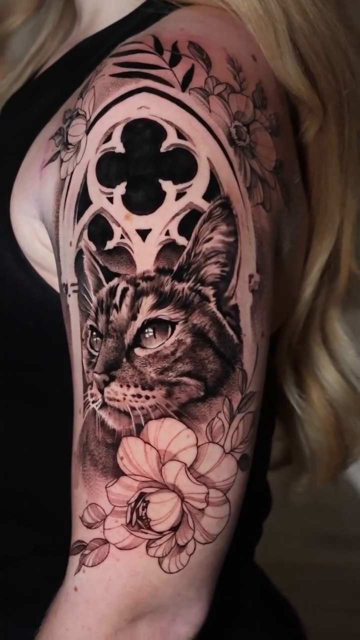 Tattoo by @stranger_tattooo โ realism, black_and_grey