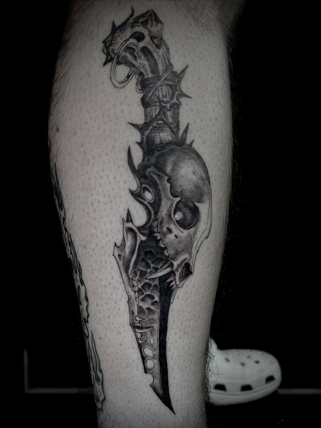 Tattoo by @clack.clack.clack — dark_realism, blackwork
