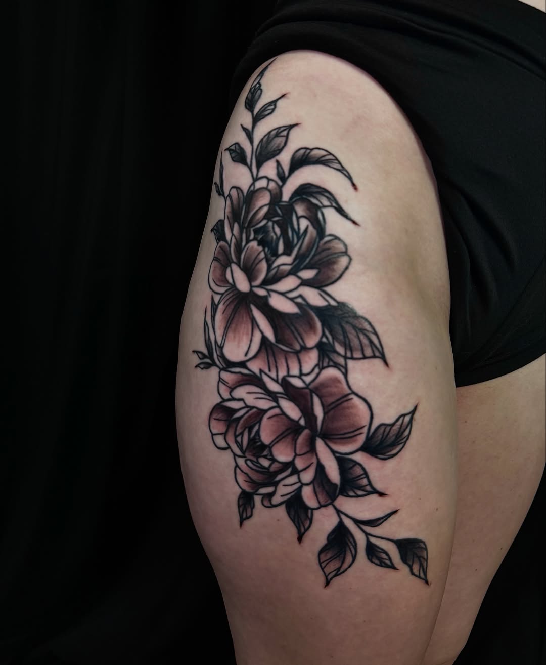 Tattoo by @inkdbybrit — black_and_grey, neo_traditional
