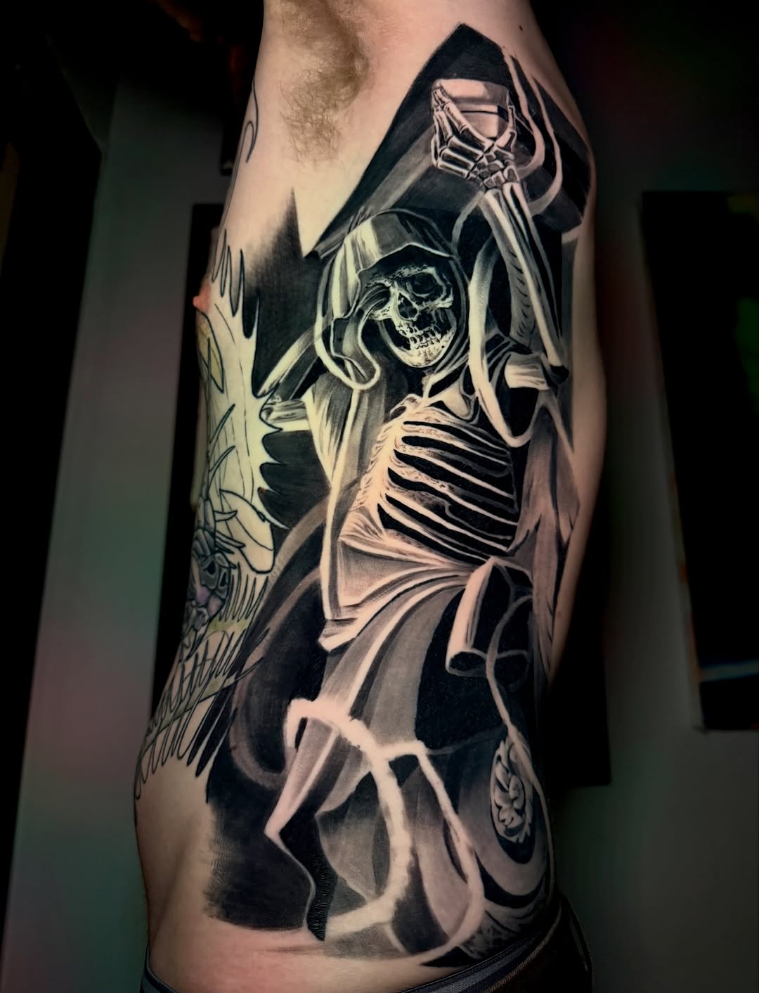 Tattoo by @tat2one β dark_realism, black_and_grey