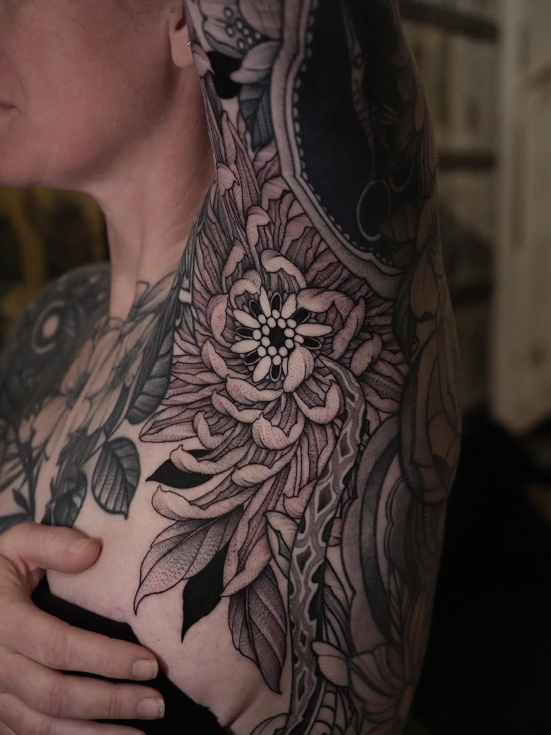 Tattoo by @thiefhands — japanese_irezumi, black_and_grey
