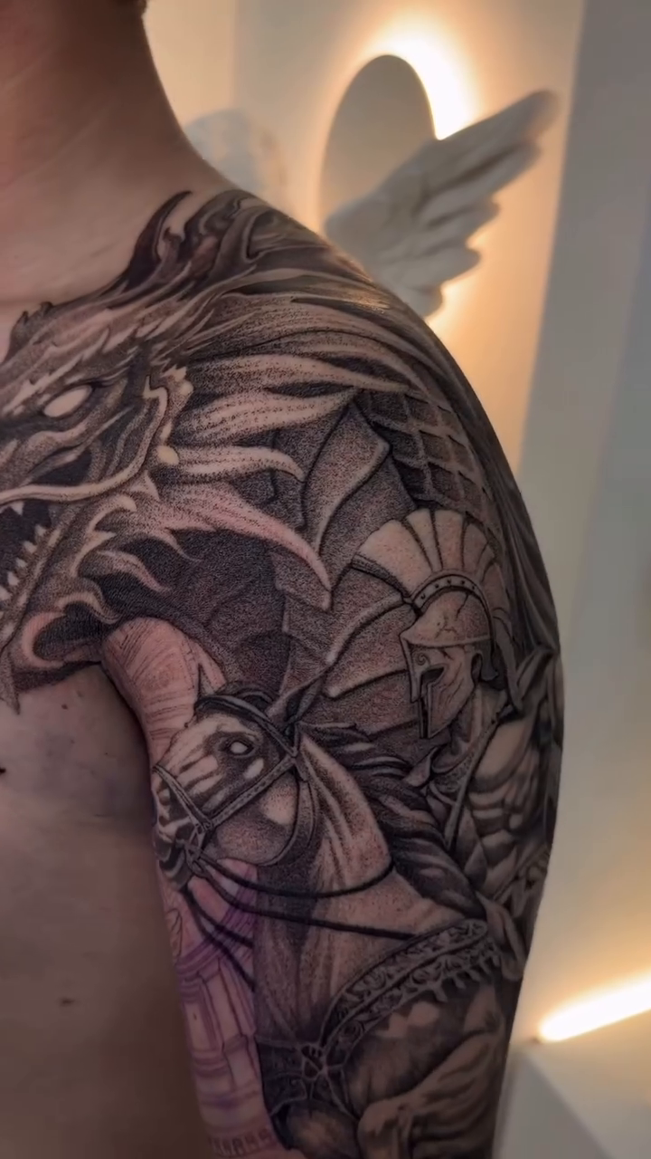 Tattoo by @cot_tattoo โ realism, black_and_grey