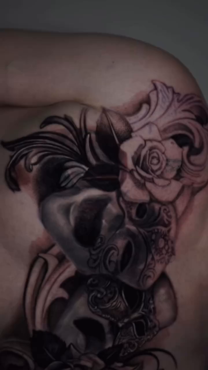 Tattoo by @sabstatts — black_and_grey, dark_realism