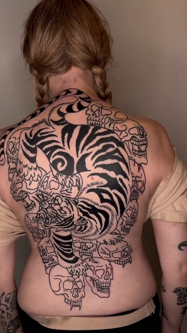 Tattoo by @baby__ugly — japanese_irezumi, blackwork