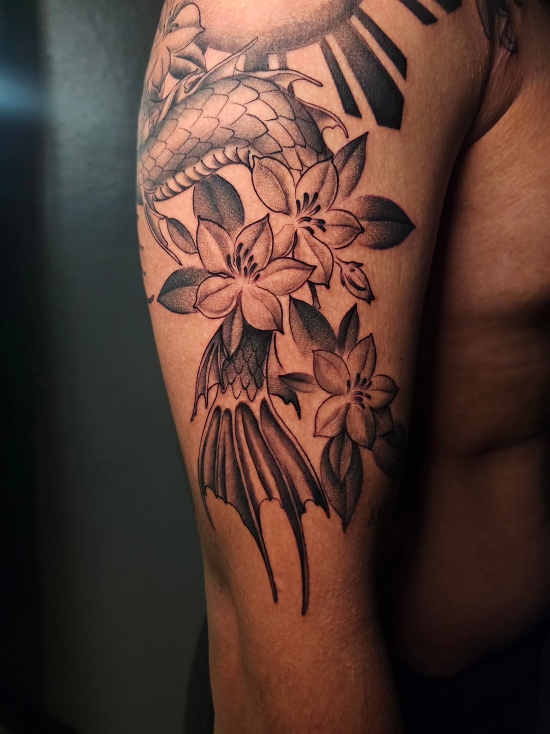Tattoo by @mewskaadri — black_and_grey
