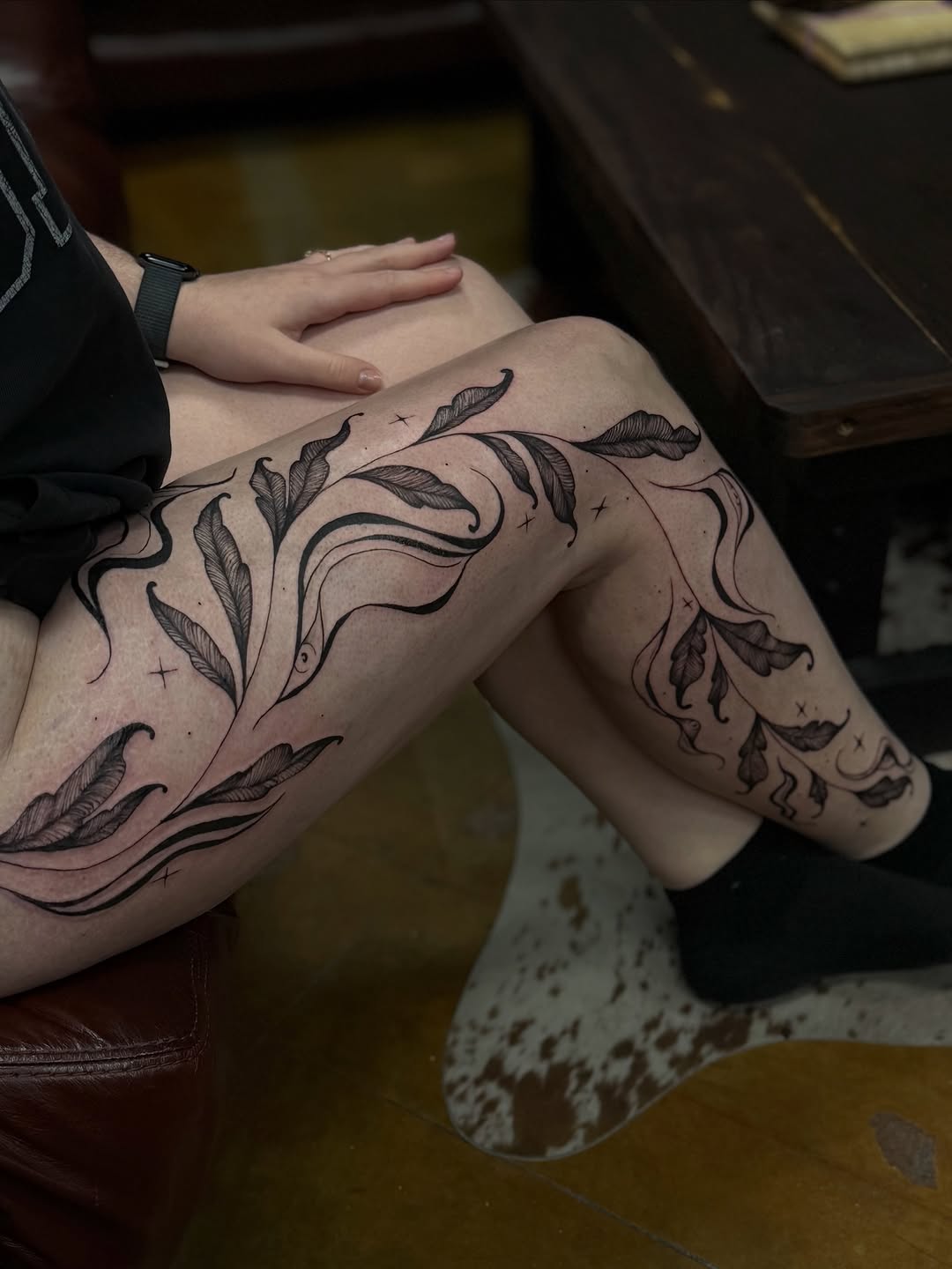 Tattoo by @hexhalle — illustrative, black_and_grey