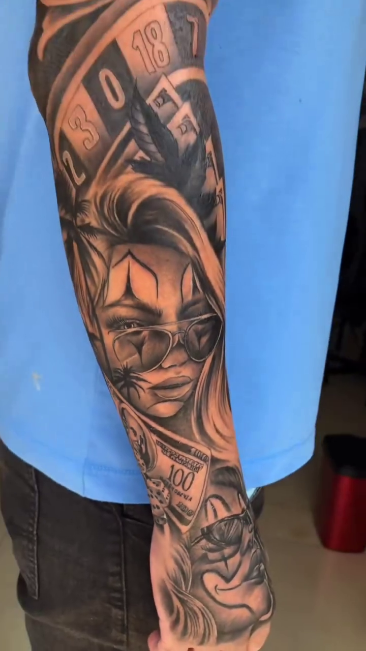 Tattoo by @xander.tatts β black_and_grey, illustrative