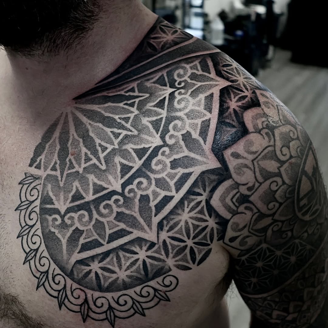 Tattoo by @jc_tats โ geometric, dotwork