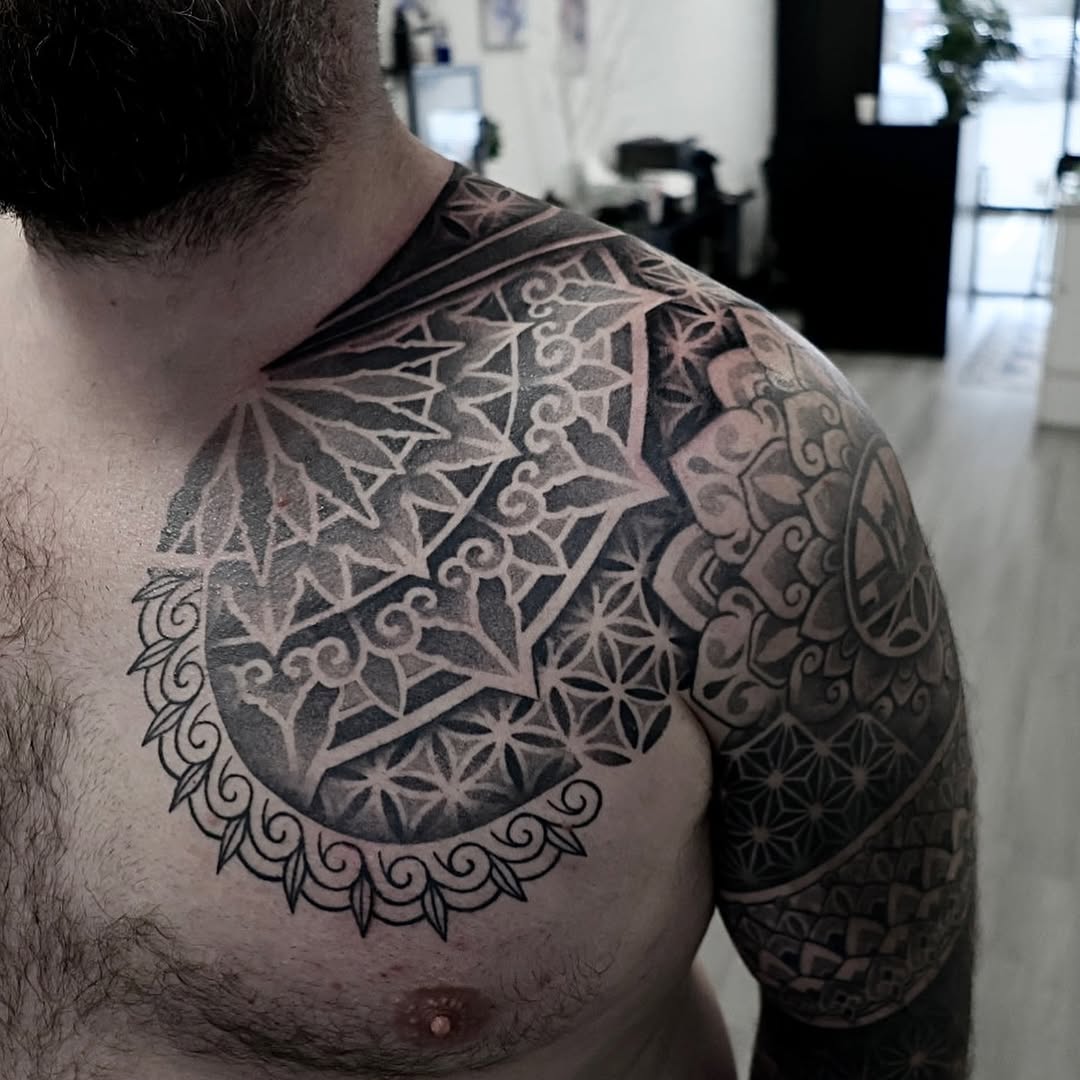 Tattoo by @jc_tats โ geometric, dotwork