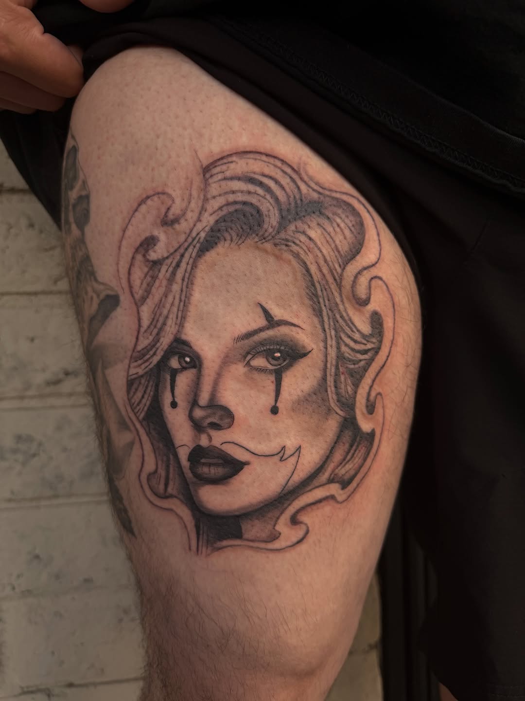 Tattoo by @kaylaj_tattoos — black_and_grey, realism