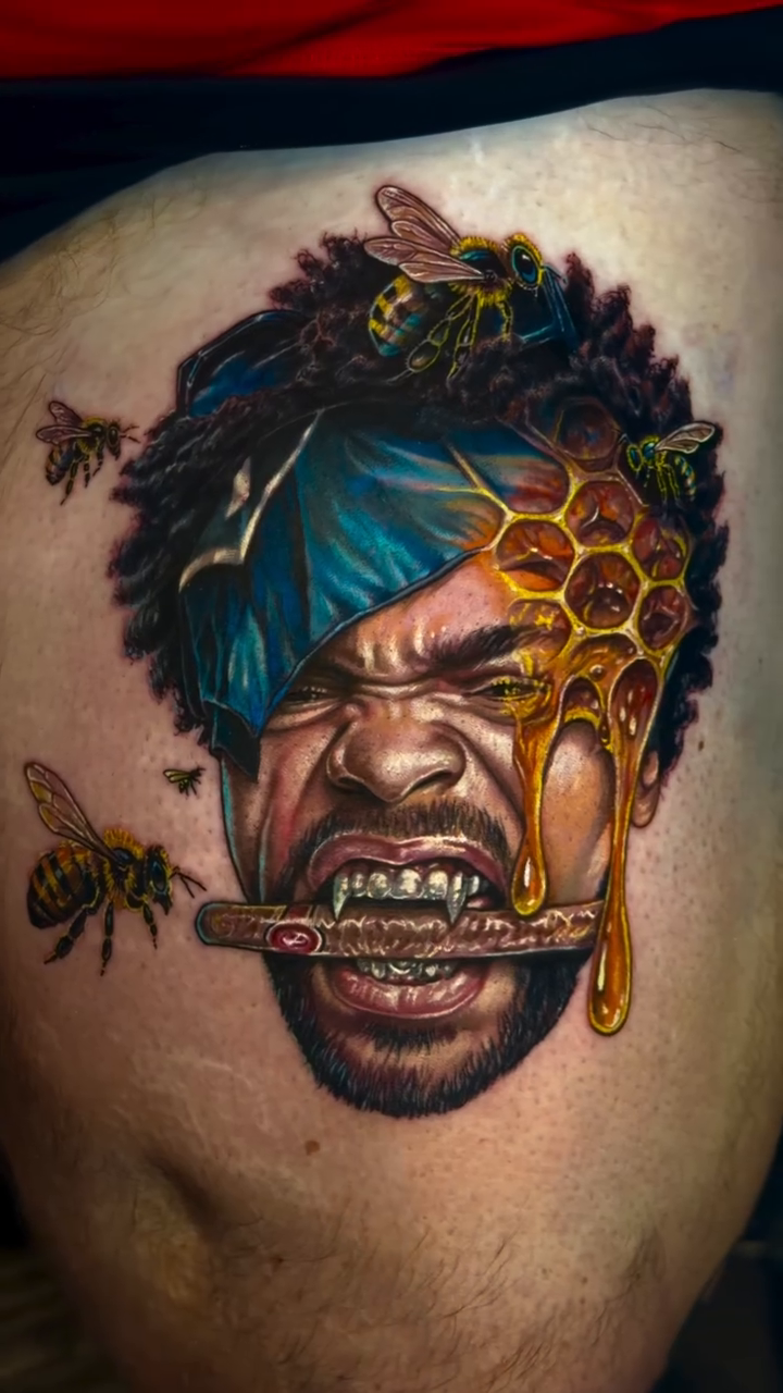 Tattoo by @jamesmoyertattoos โ realism, black_and_grey