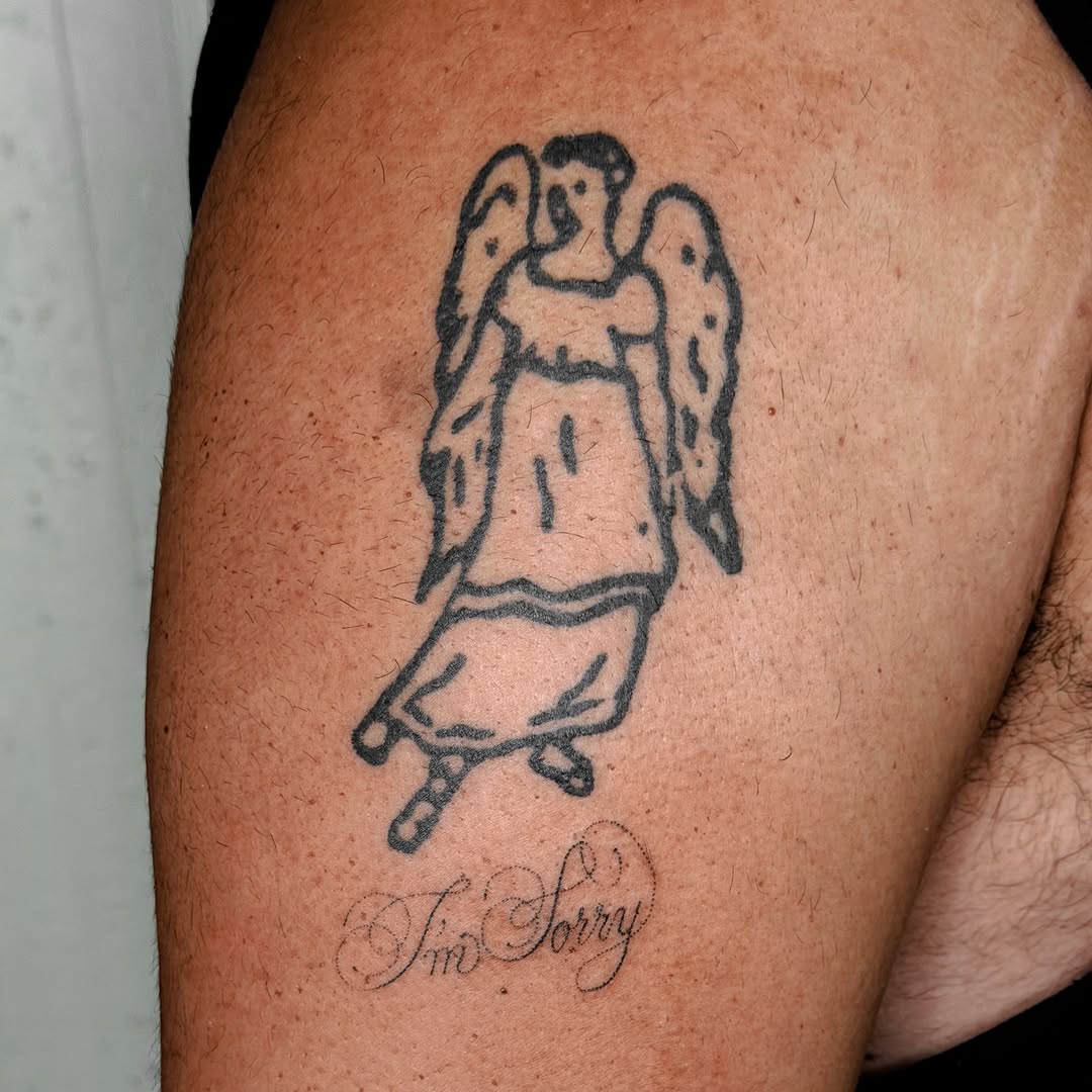 Tattoo by @handpokeforever — ignorant, lettering_script