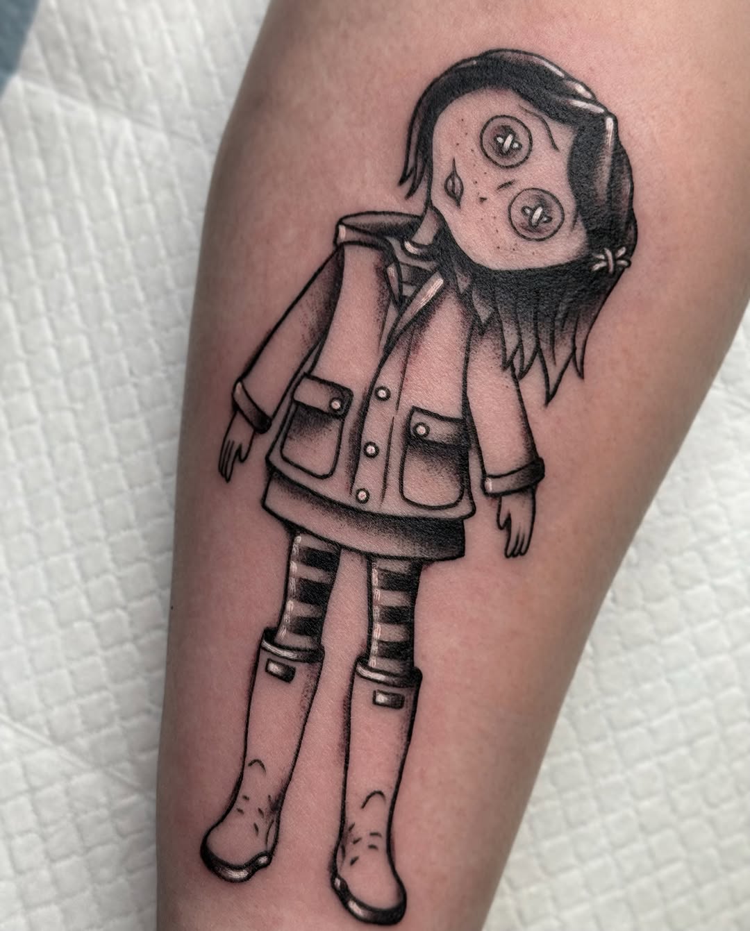 Tattoo by @chelstattoos — illustrative, black_and_grey