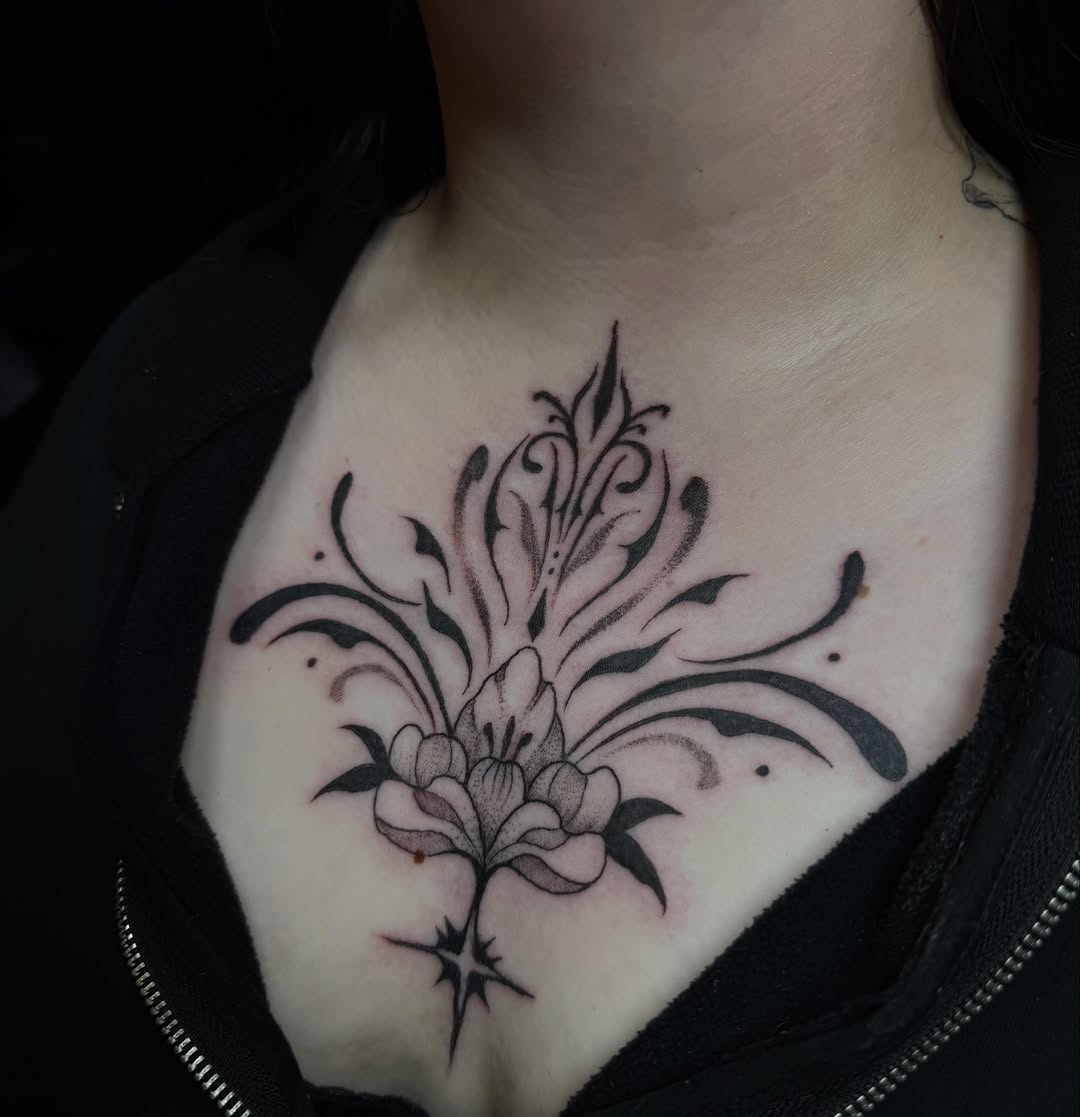 Tattoo by @olivia__tattoos — illustrative, black_and_grey