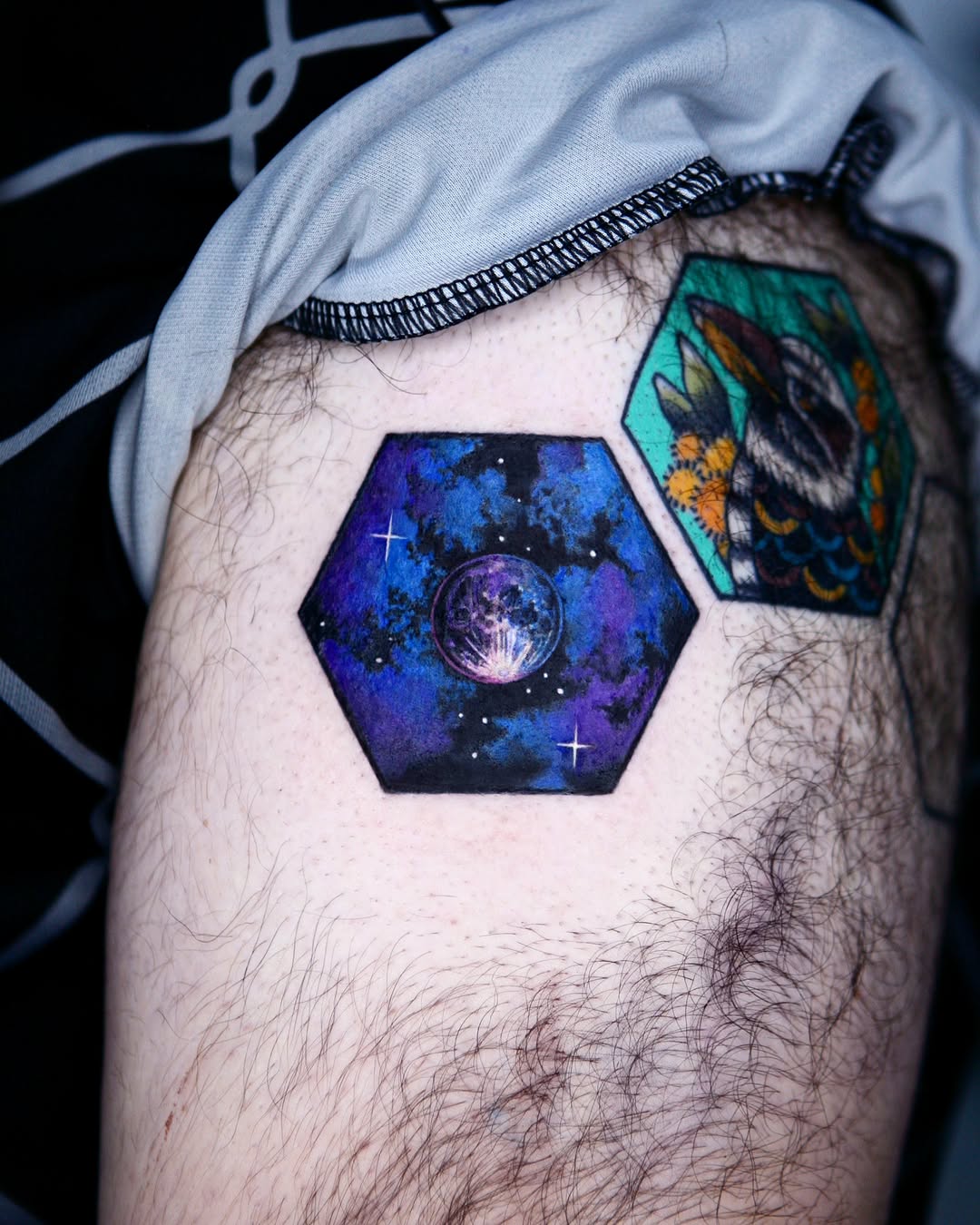 Tattoo by @tattooist_danha — watercolor, geometric