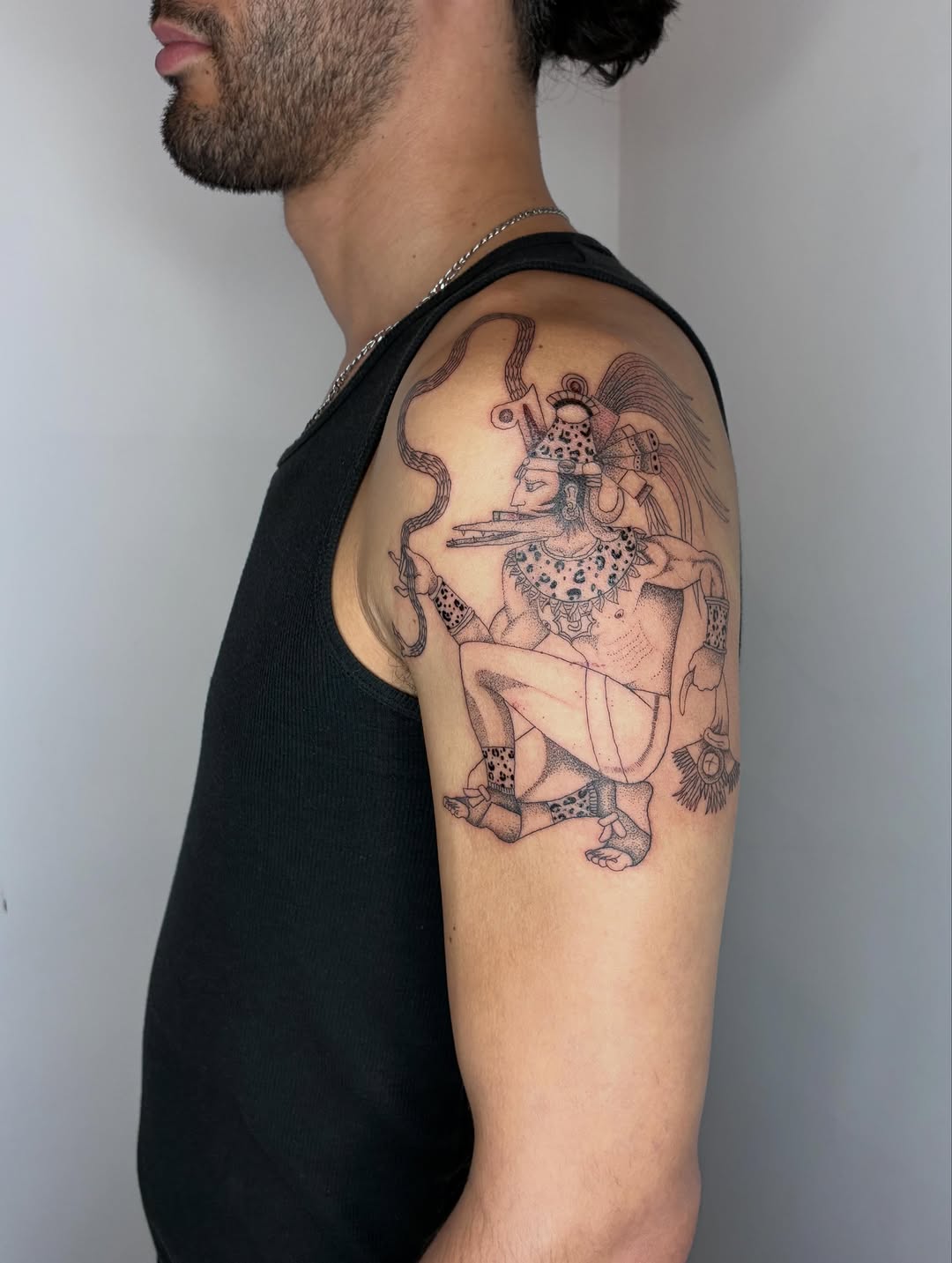 Tattoo by @geisha_ocelotl — illustrative, blackwork
