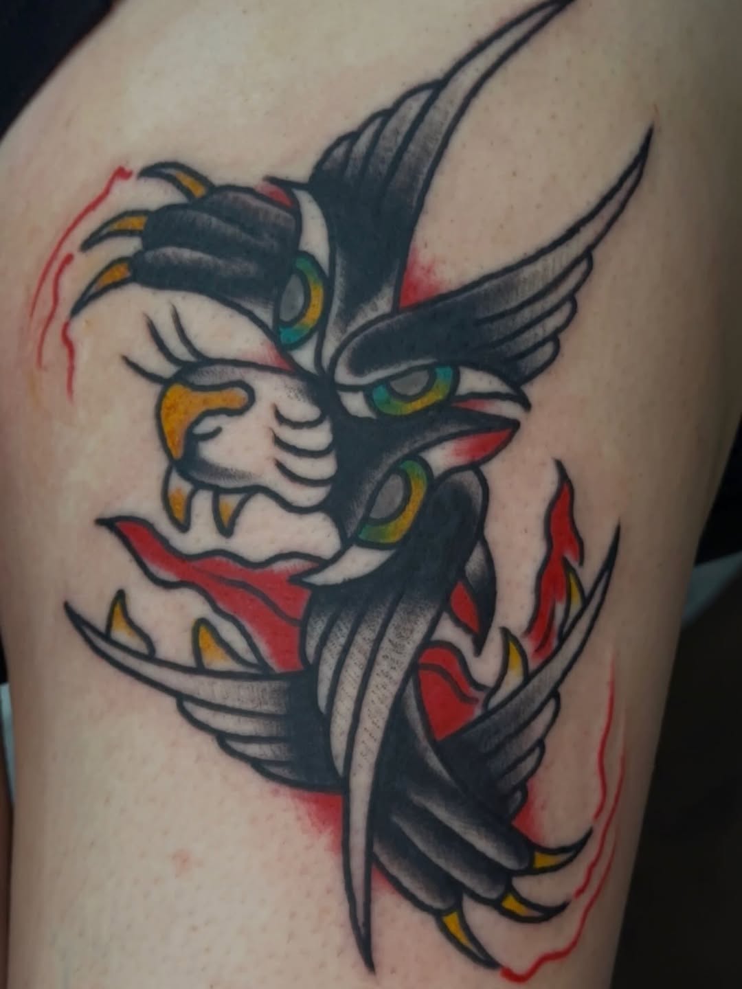 Tattoo by @weepingolive — american_traditional, illustrative