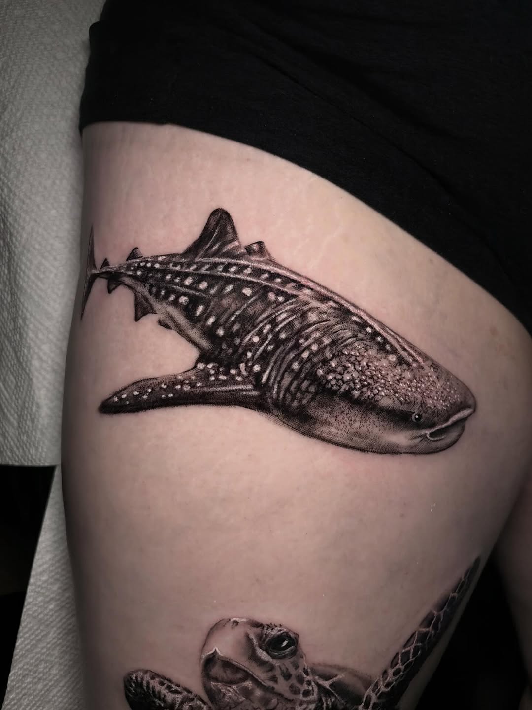 Tattoo by @ashleydenisetattoos β realism, black_and_grey