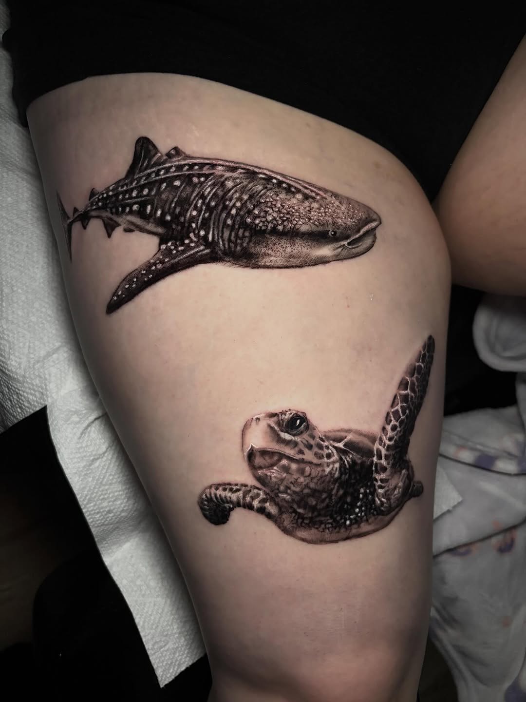 Tattoo by @ashleydenisetattoos β realism, black_and_grey