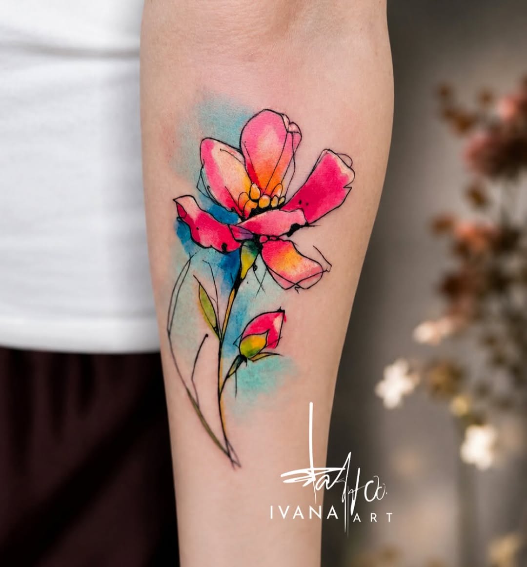 Tattoo by @ivanatattooart — watercolor