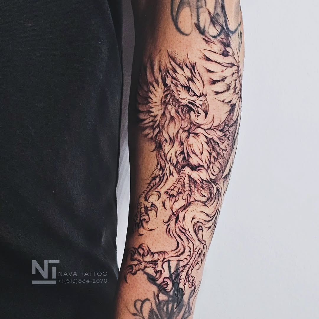Tattoo by @navatattooo — black_and_grey, illustrative