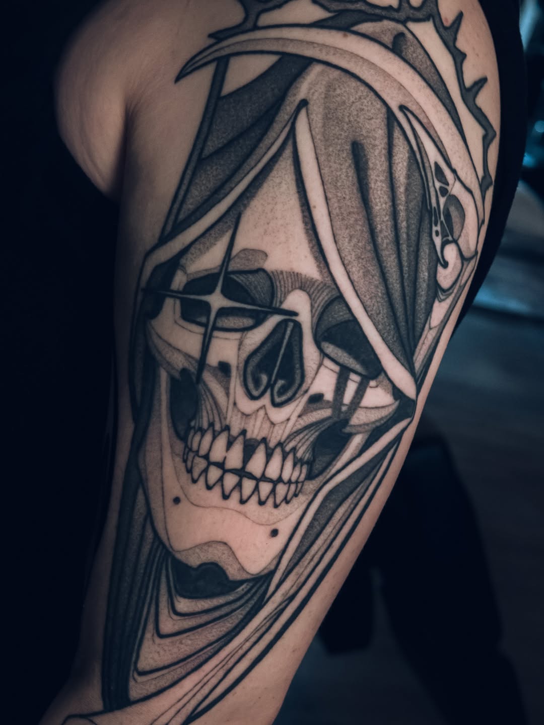 Tattoo by @deadcrown_ — blackwork