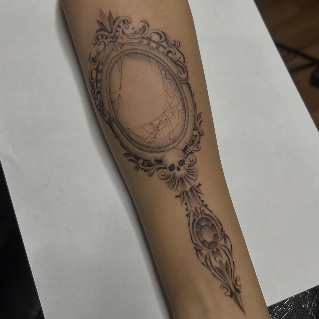 Tattoo by @tats.by.yana โ black_and_grey, ornamental