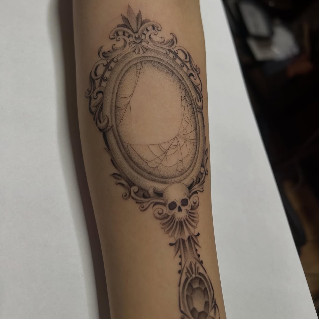 Tattoo by @tats.by.yana โ black_and_grey, ornamental