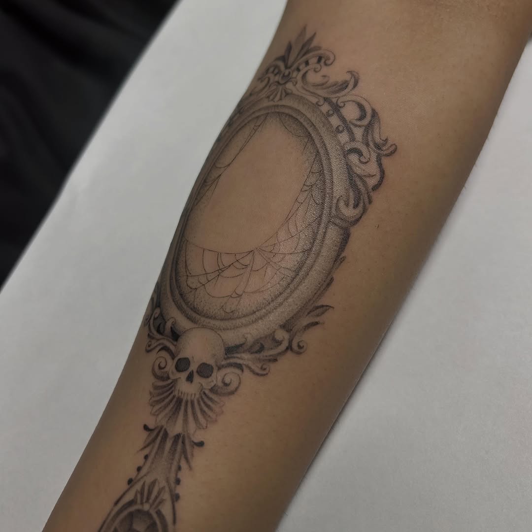 Tattoo by @tats.by.yana โ black_and_grey, dark_realism