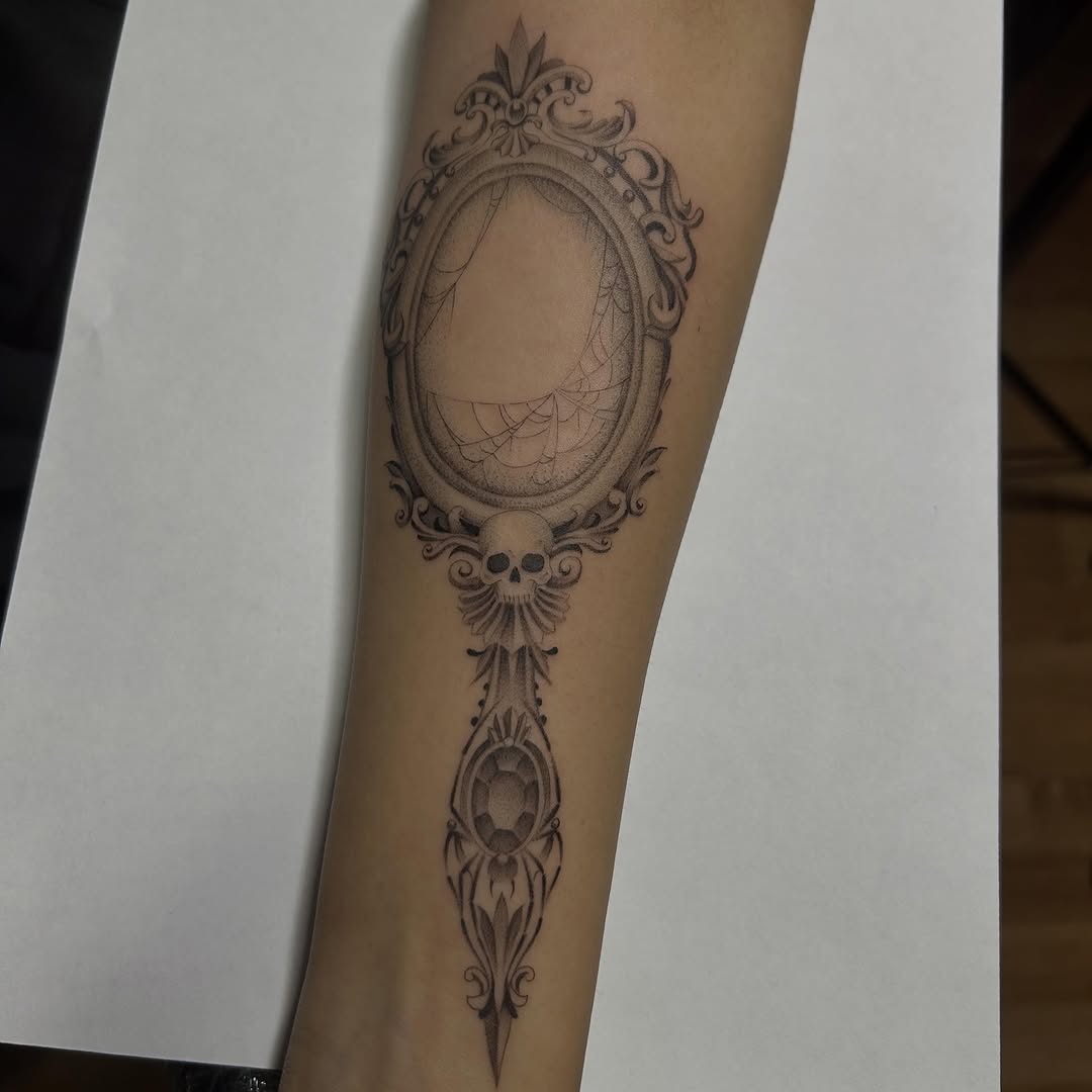 Tattoo by @tats.by.yana โ black_and_grey, ornamental