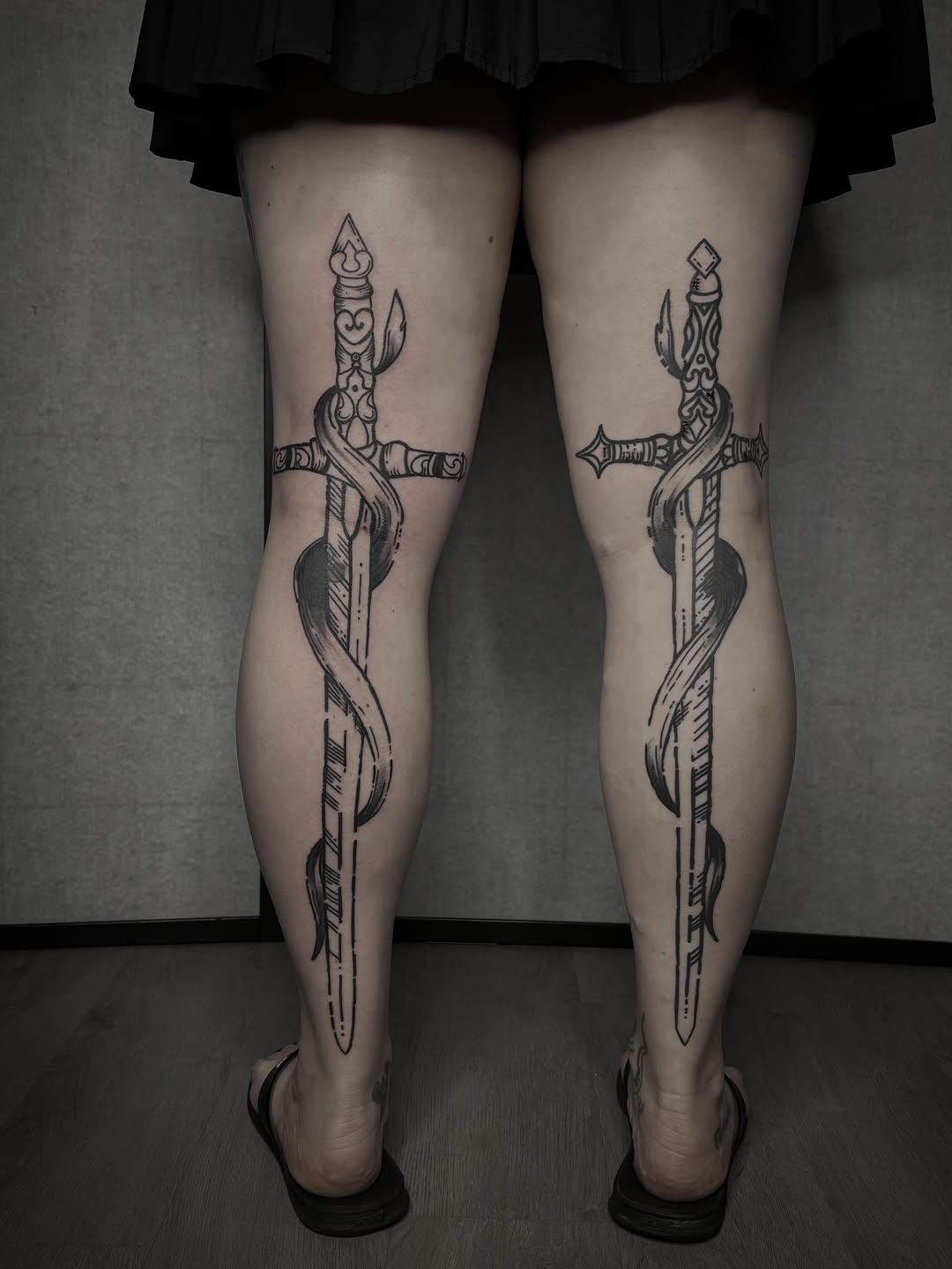 Tattoo by @hannah_thehammer_tattoos — blackwork, illustrative
