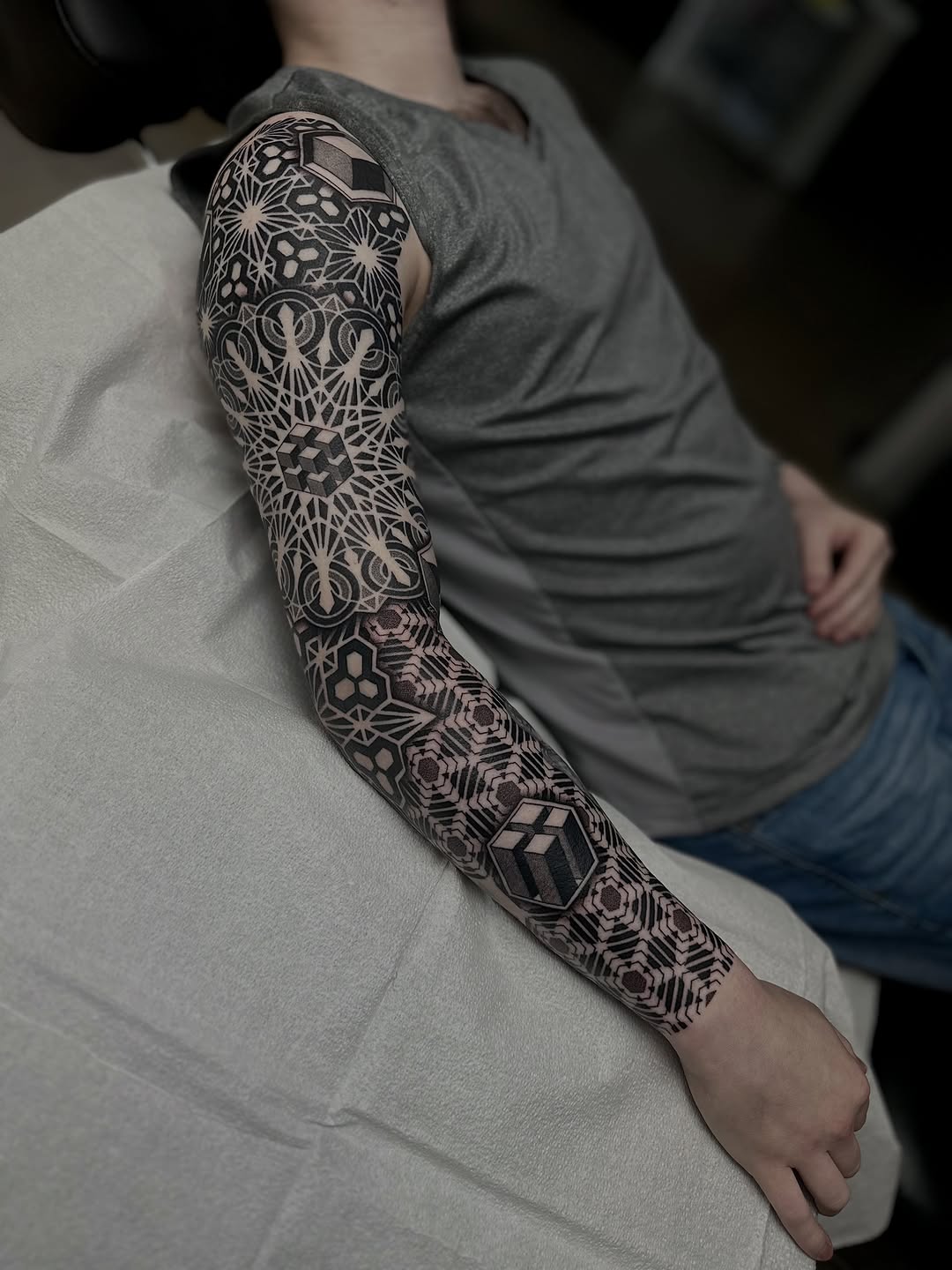 Tattoo by @justinryanxom — geometric, black_and_grey