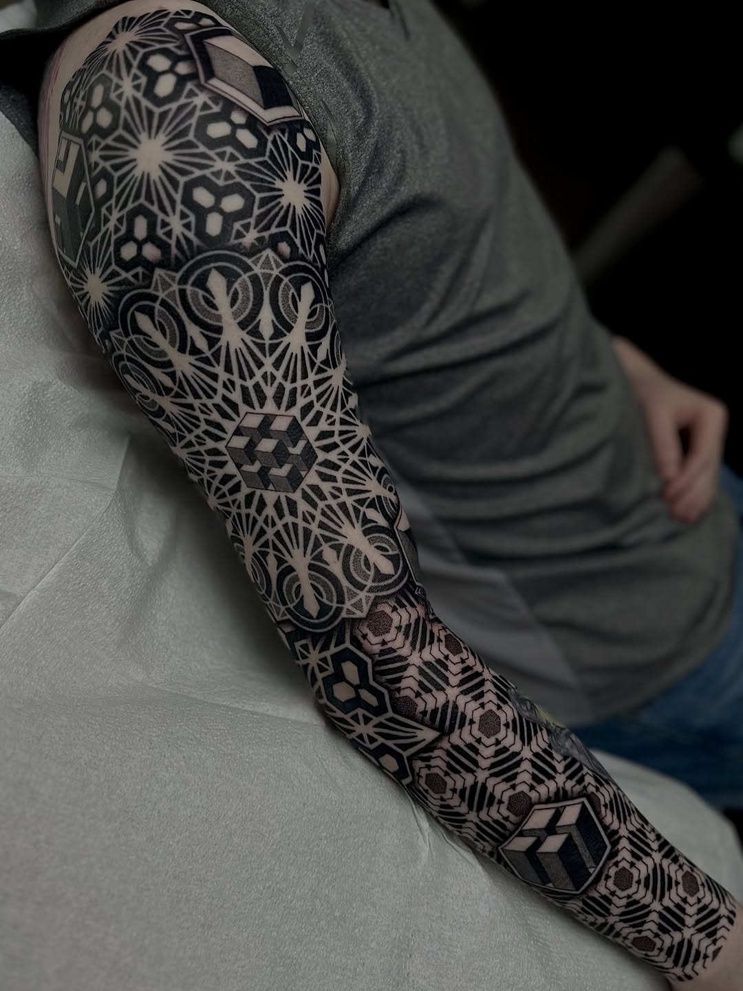 Tattoo by @justinryanxom — geometric, black_and_grey