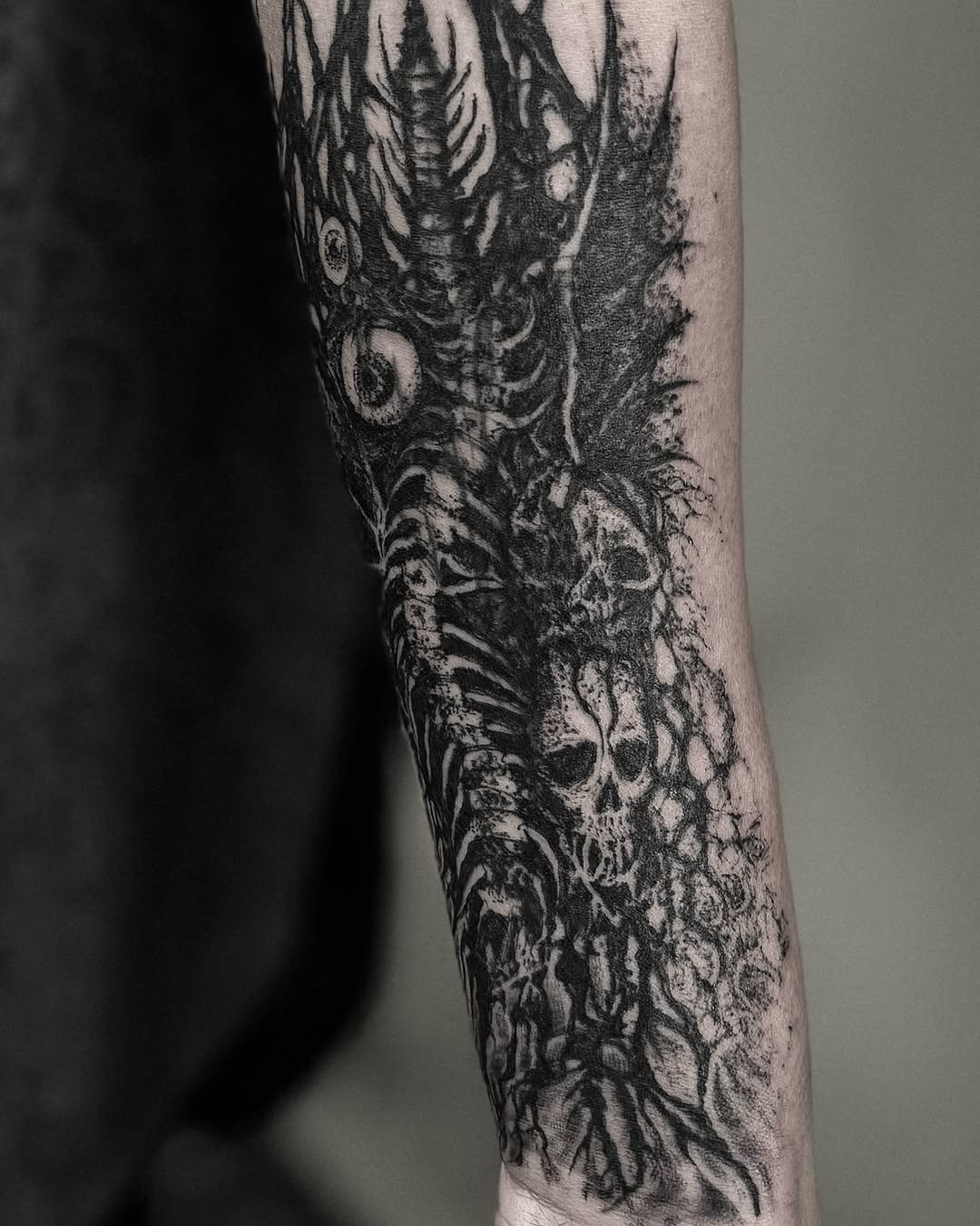 Tattoo by @inkofahma — blackwork, dark_realism