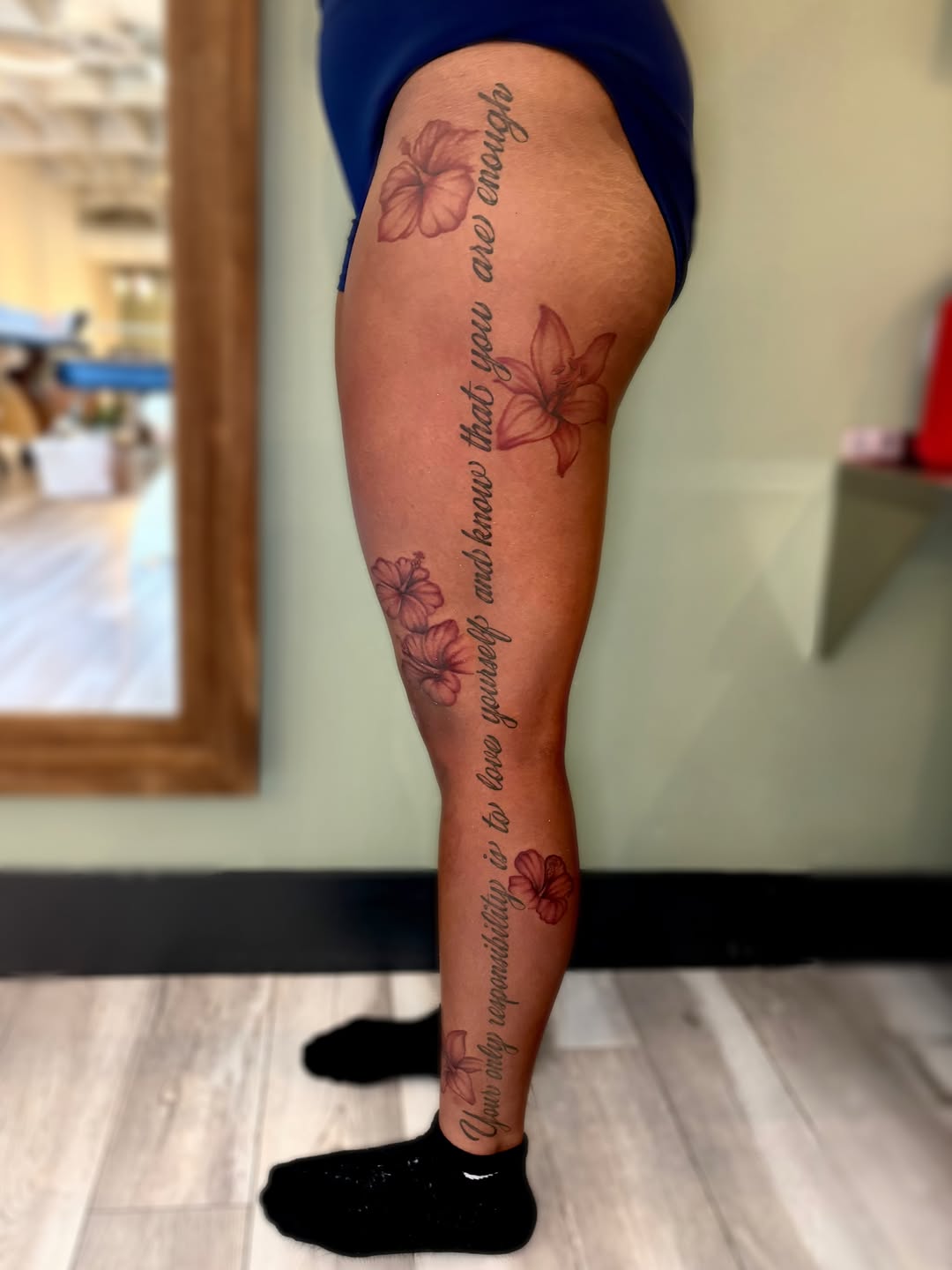 Tattoo by @tats_by_bcatt — lettering_script, illustrative
