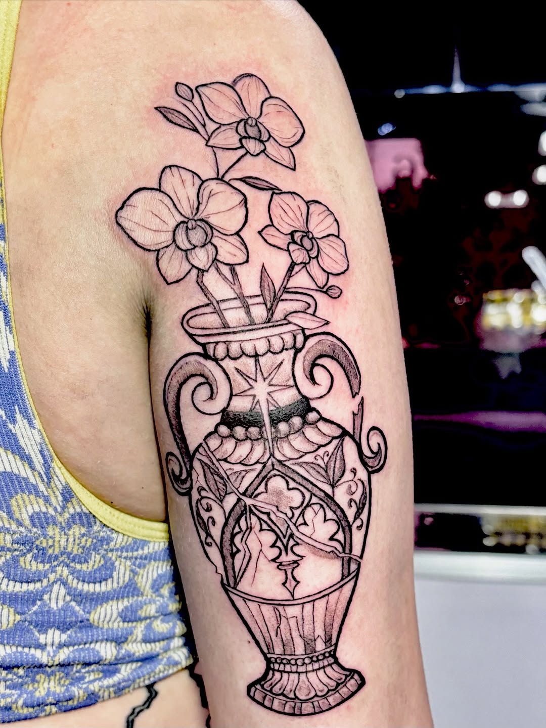 Tattoo by @theeartess — black_and_grey