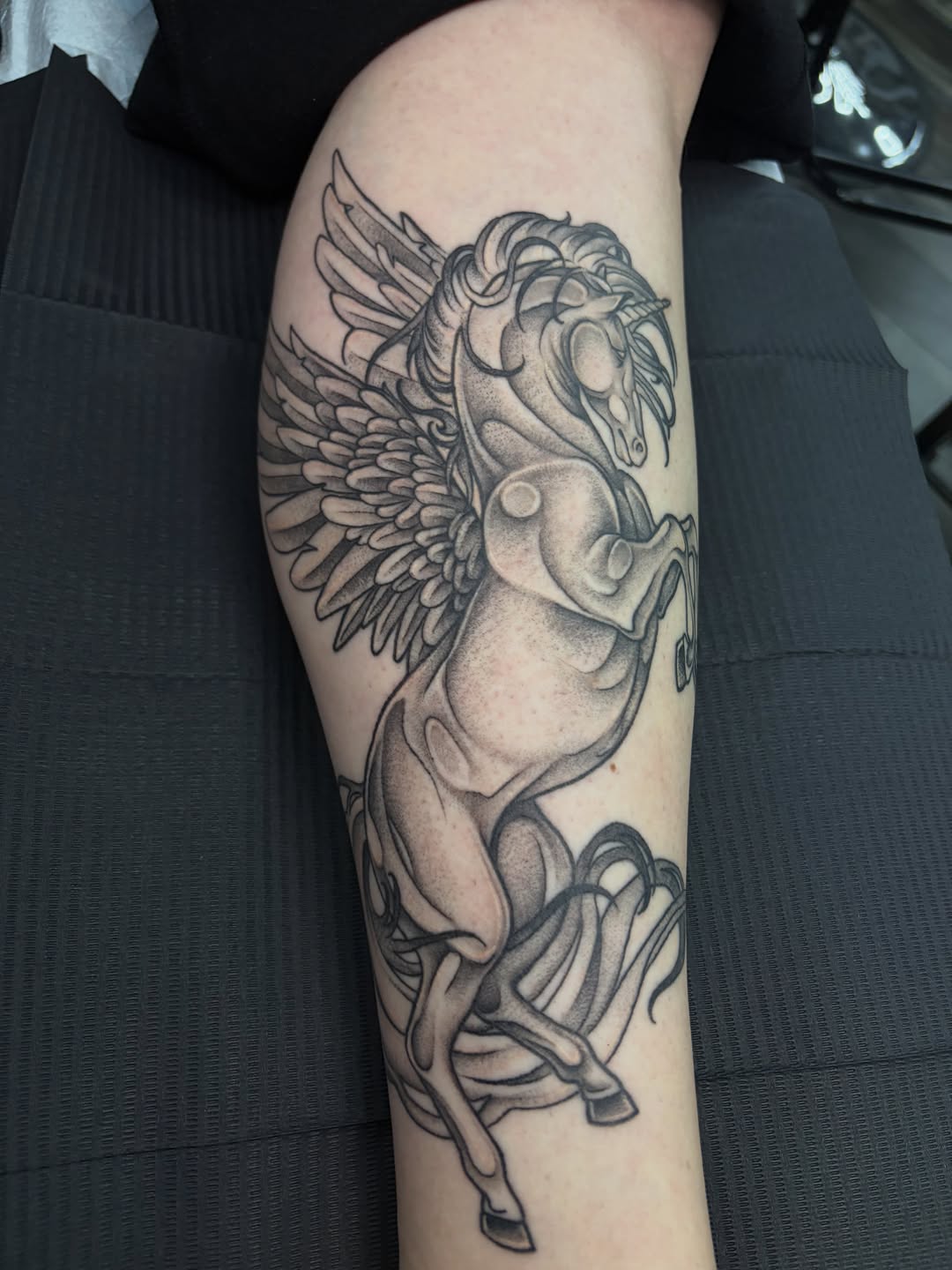 Tattoo by @bodyartbyalia — illustrative, black_and_grey