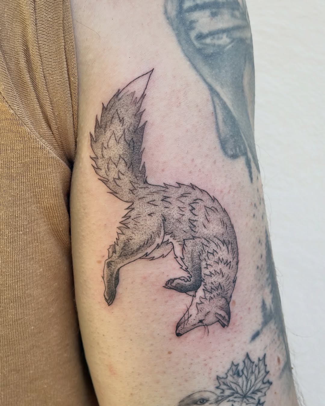 Tattoo by @siltyloamtattoo — dotwork, black_and_grey