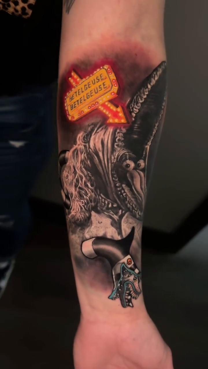 Tattoo by @pdudetattoo — illustrative, black_and_grey