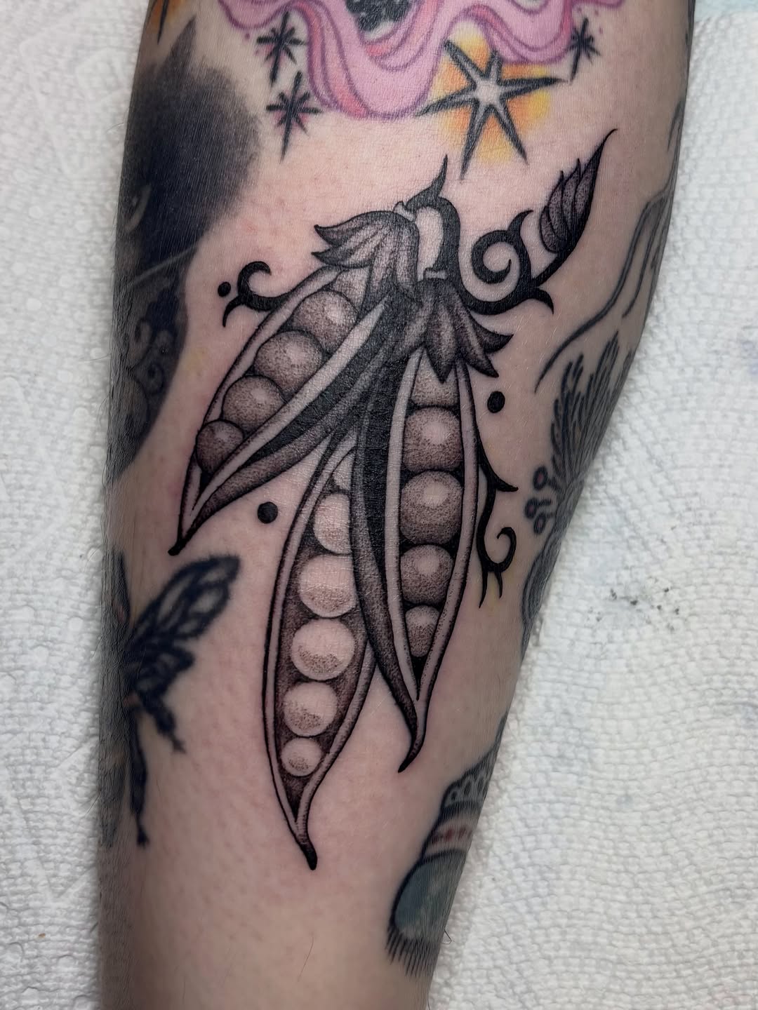Tattoo by @madisonmakestattoos — illustrative, black_and_grey