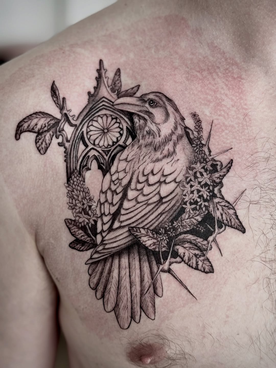 Tattoo by @velvet.briar — black_and_grey, illustrative