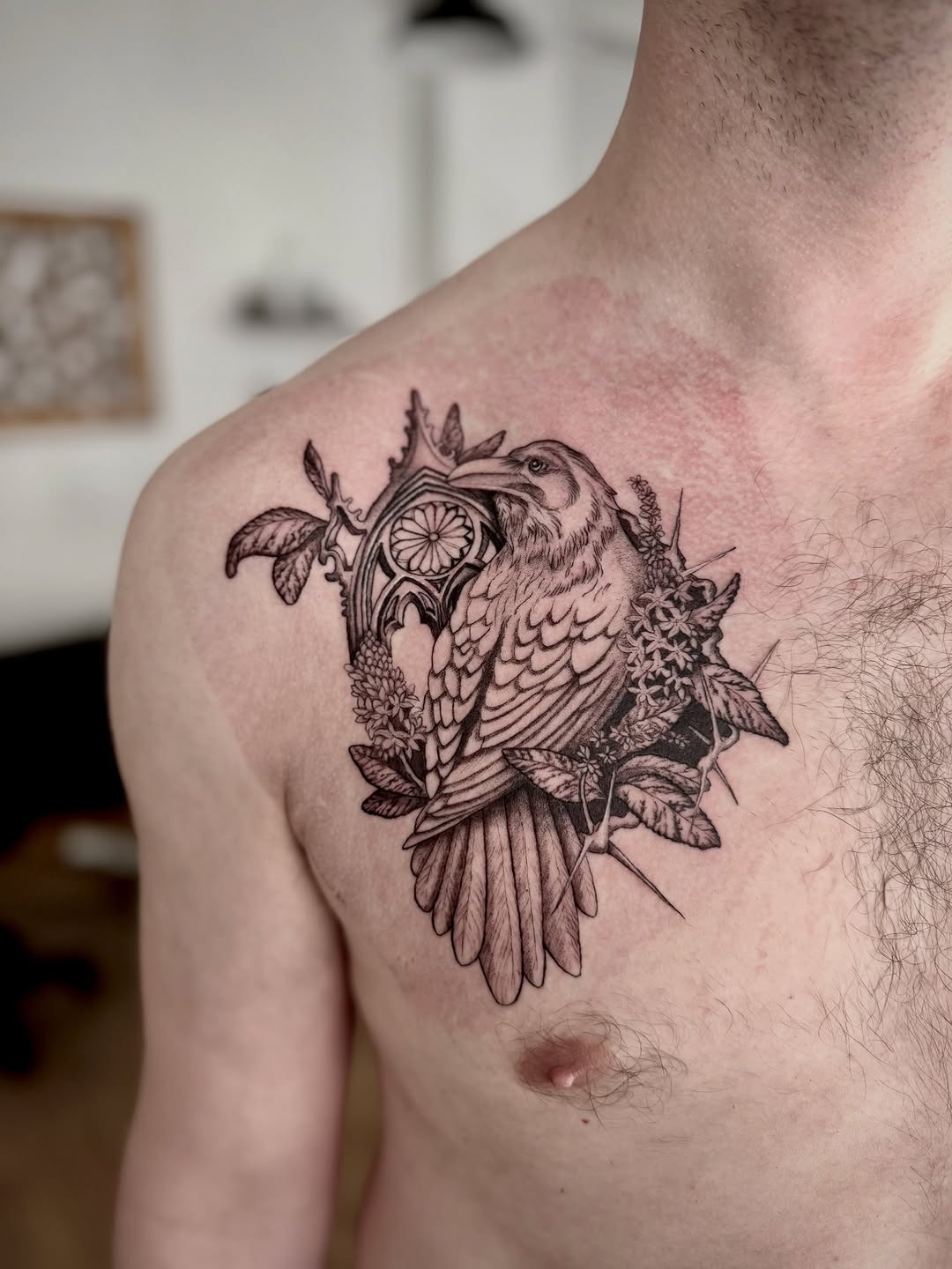 Tattoo by @velvet.briar — black_and_grey, illustrative