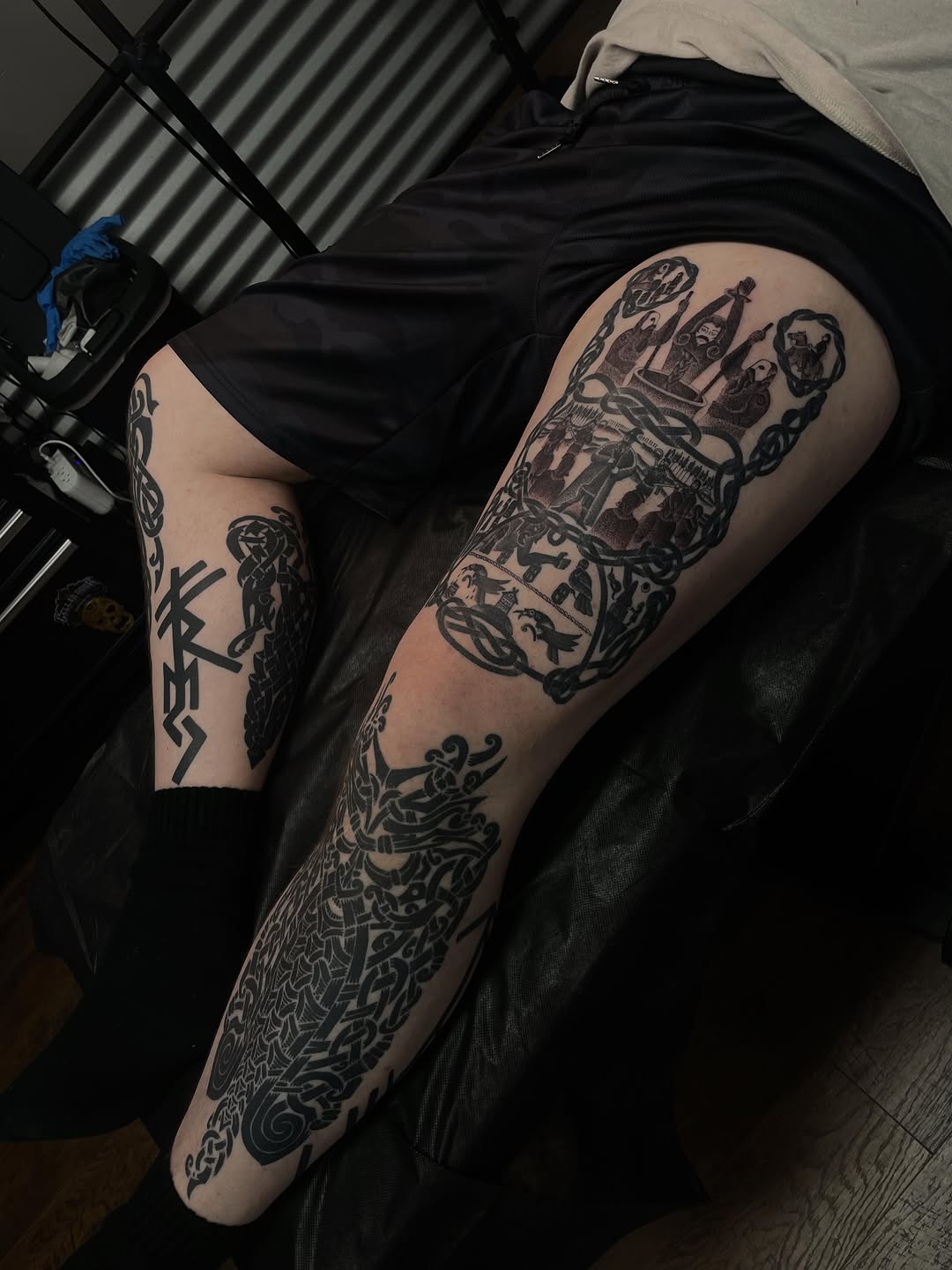 Tattoo by @_sinnertattoos — blackwork, geometric