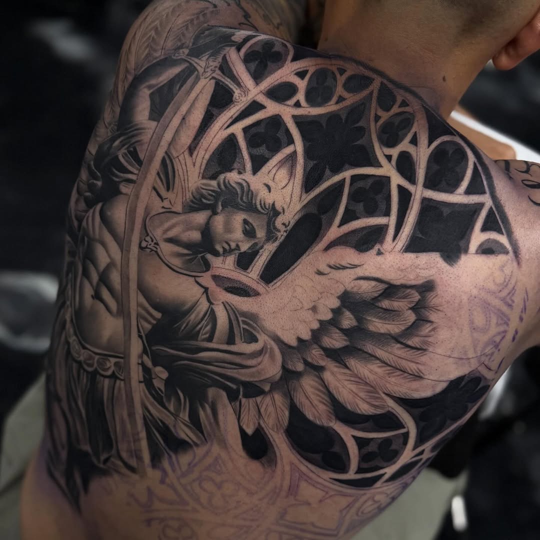 Tattoo by @angel_damiangg β realism, black_and_grey