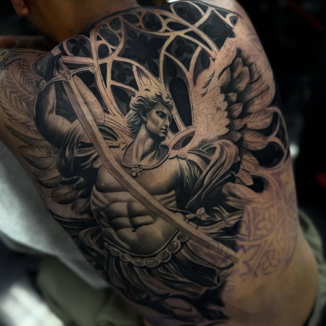Tattoo by @angel_damiangg β realism, black_and_grey