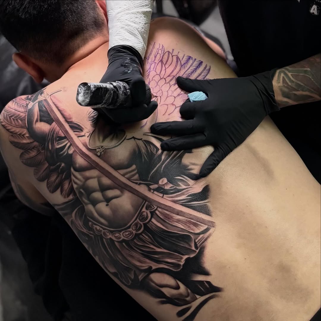 Tattoo by @angel_damiangg β realism, black_and_grey