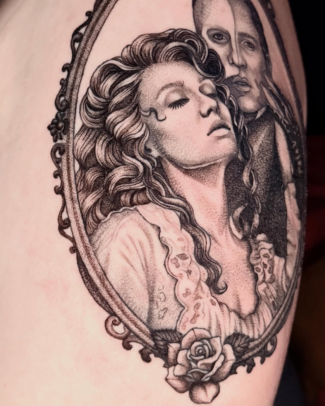 Tattoo by @miachristattoo — realism, dotwork