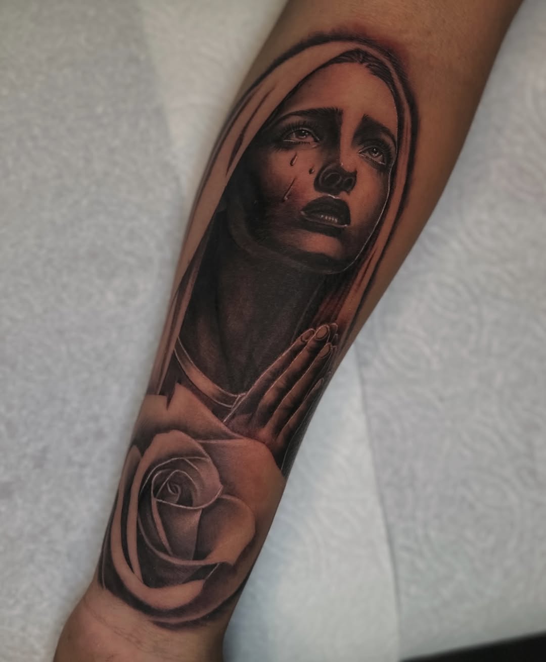 Tattoo by @inkmando — realism, black_and_grey
