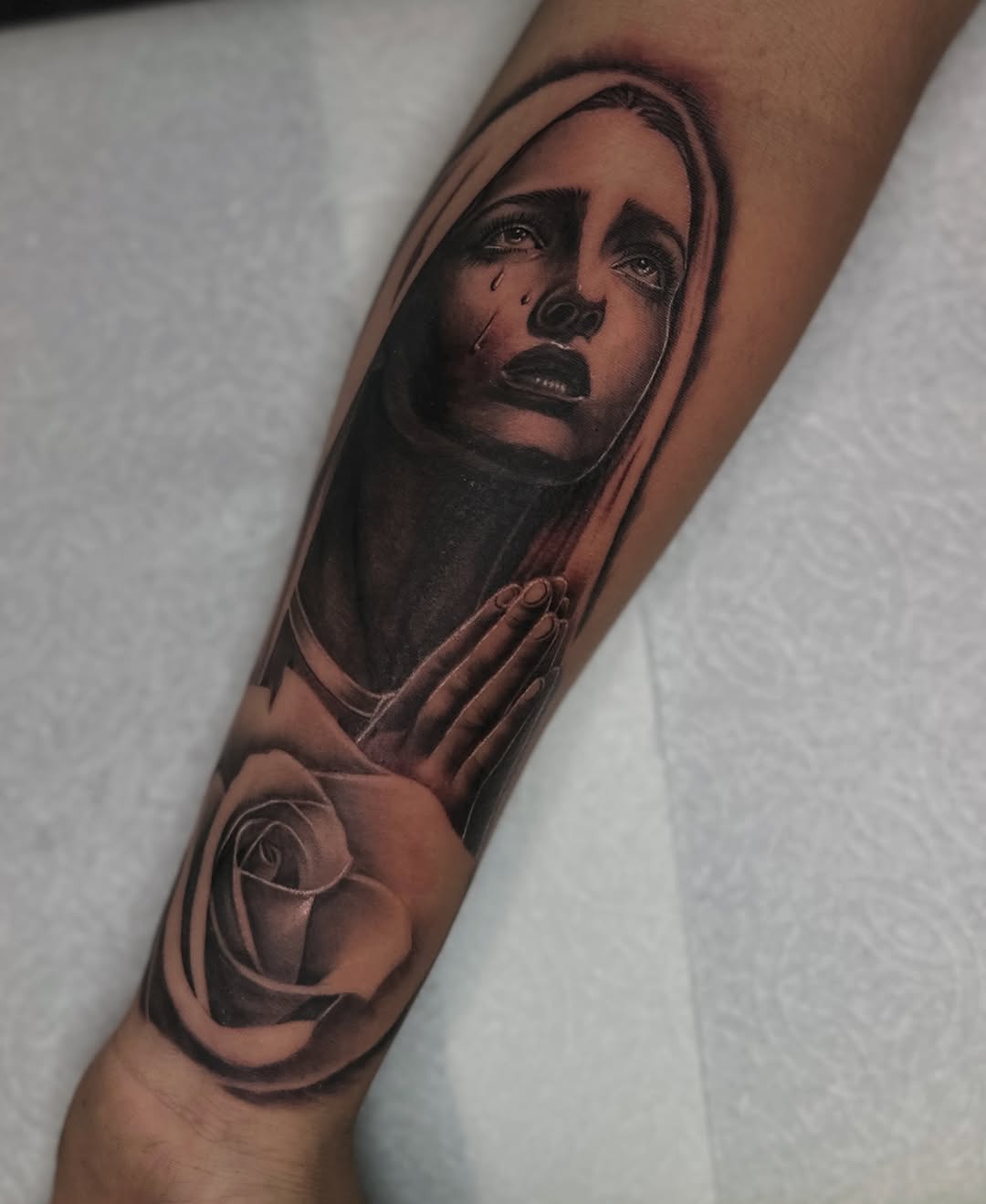 Tattoo by @inkmando — realism, black_and_grey