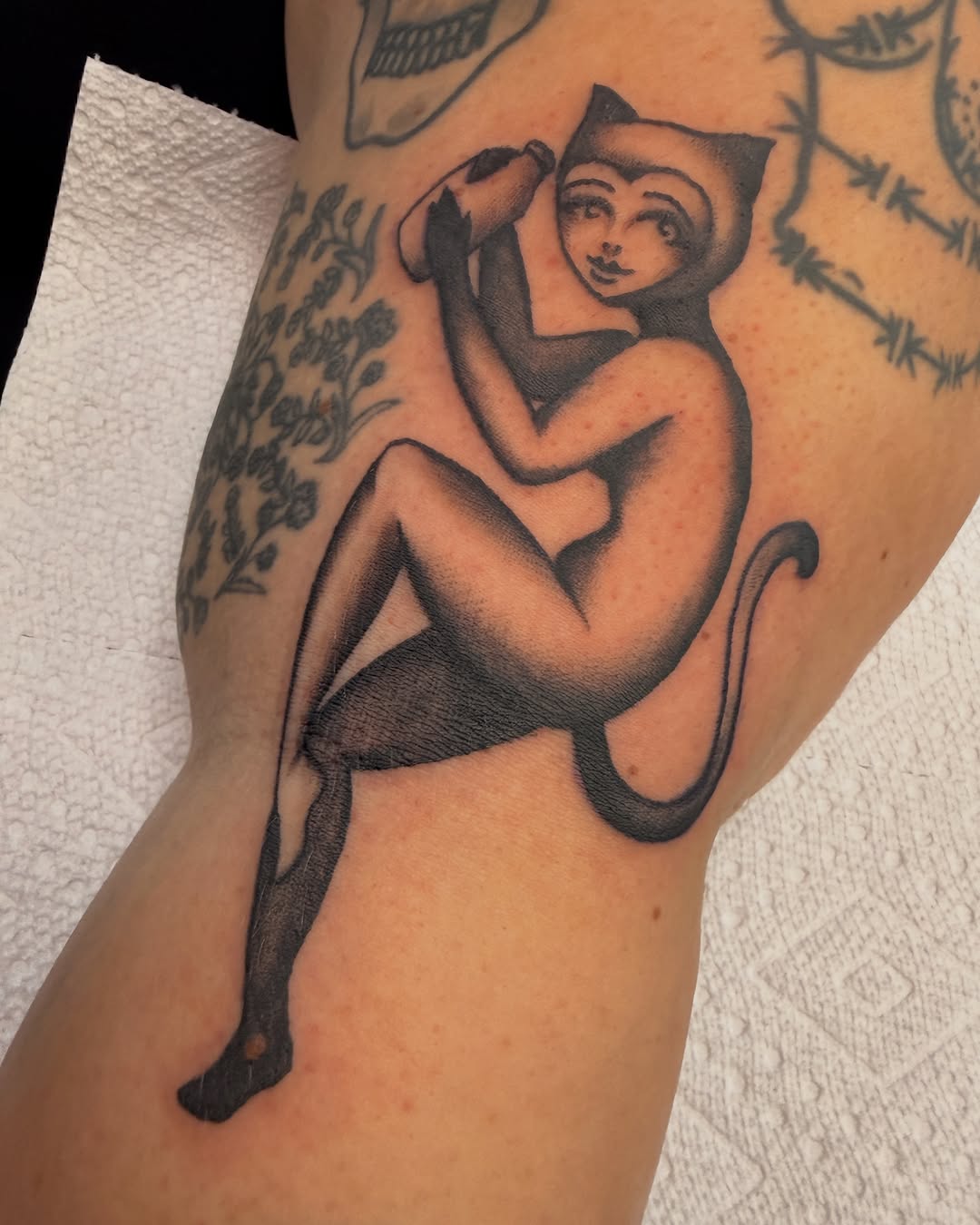 Tattoo by @radrattyripper — black_and_grey, chicano